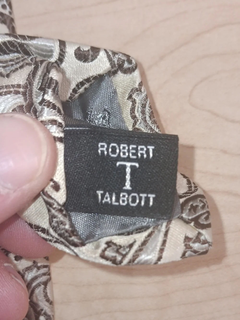 Robert Talbott Beige and Brown Paisley Tie